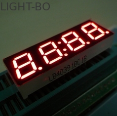 0.8 นิ้ว 4 หลักเจ็ดส่วนนาฬิกา LED แสดงความเข้มการส่องสว่างประสิทธิภาพการทำงานที่มั่นคง
