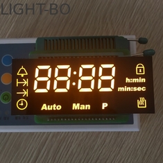 จอแสดงผล LED ความสูง 10.7 มม. แบบกำหนดเองอัลตร้าแอมเบอร์สีเหลืองสำหรับเครื่องจับเวลาระบบดิจิตอล