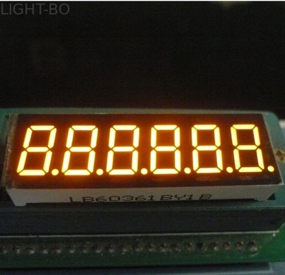 ตัวเลข 6 ตัวต่อเนื่อง 7 เซ็กเมนท์ตัวเลขและตัวอักษร LED Amber 0.36 นิ้ว