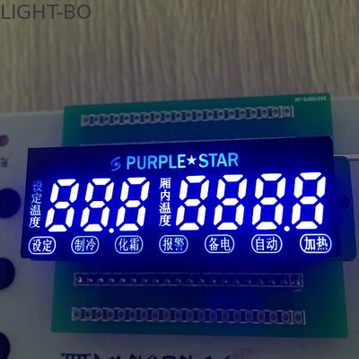 7 Digit 7 Segment LED Display แบบกำหนดเอง Ultra Blue สำหรับควบคุมอุณหภูมิ