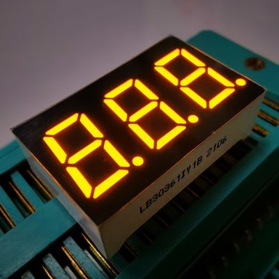 7 ภาค 3 หลัก 9.2 มิลลิเมตร LED Display Super Bright Amber Common Cathode สําหรับเมตรแผ่น