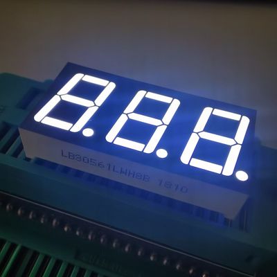 Ultra Bright White Grey Surface 7 Segment 3digit 14.2mm สัญลักษณ์ LED คาโทดทั่วไปสําหรับเครื่องควบคุมอุณหภูมิ