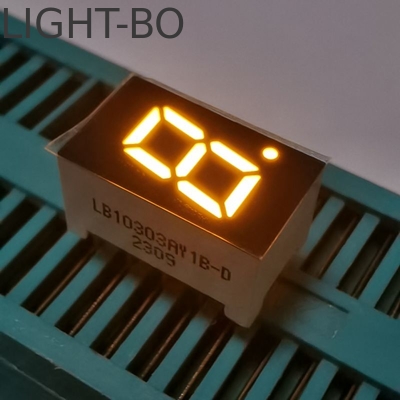สีแอมเบอร์ 7.62 มิลลิเมตร สัญลักษณ์เดียว 7 เซ็กเมนต์ LED Display anode ทั่วไป