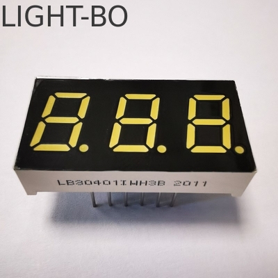 หลักสามหลัก ขาว7 ภาค LED Display คาโทดทั่วไปสําหรับตัวชี้อัตราอุณหภูมิ