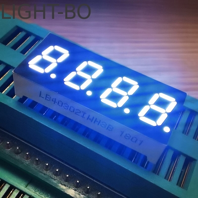 สีขาว 7.62 มม 4 ดิจิต 7 ช่อง LED Display Common Anode สําหรับตัวชี้อุณหภูมิ
