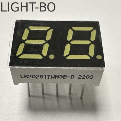 2 หลัก 7 มิลลิเมตร 7 เซ็กเมนต์ LED Display Super Bright White Common Anode สําหรับอุปกรณ์บ้าน