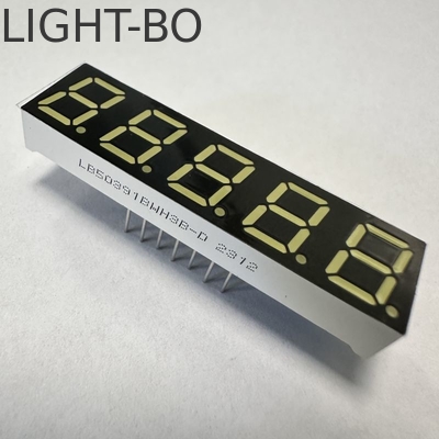 Ultra White 7 Segment LED Display 5 หลัก 0.39 นิ้ว Common Anode สําหรับตัวชี้วัดดิจิตอล