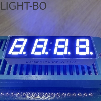 หน้าจอ LED ขาว 7 มิลลิเมตร 4 หลัก 7 เซ็กเมนต์ Common Anode สําหรับพานิลมูลติเมตร