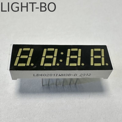 จอ LED 7mm Ulrta สีขาวสดใส 4 หลัก 7 ภาค คาโทดทั่วไปสําหรับพานิลมัลติเมตร