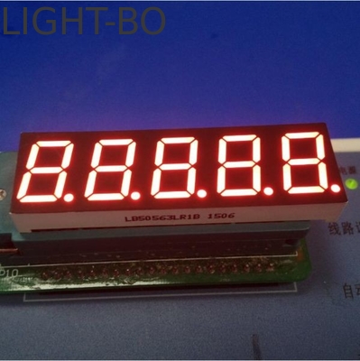 สีแดงสว่างมาก 14.2 มิลลิเมตร 5 หลัก 7 เซ็กเมนต์ LED Display คาโทดทั่วไป