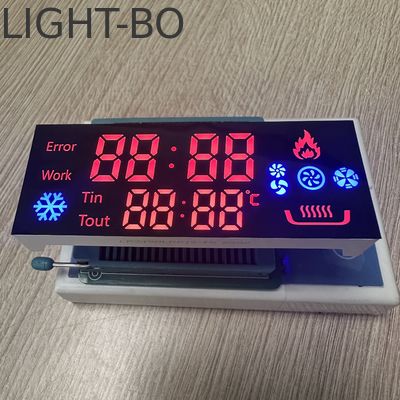 จอ LED สีแดง / น้ําเงิน 7 ภาคที่กําหนดเองสําหรับเครื่องควบคุมเตาแก๊ส