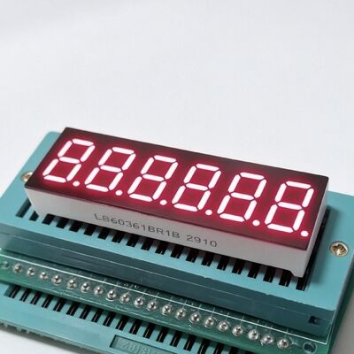 จอ LED สีแดงสว่างสุด 6 หลัก 0.36 นิ้ว 7 ภาค ใช้ในส่วนใหญ่สําหรับแผ่นเครื่องมือ