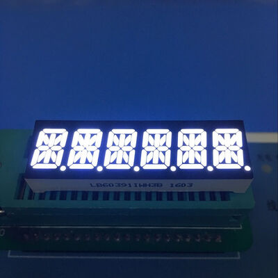 Ultra Bright White 0.39 inch 6 Digit 14 Segment Alphanumeric LED Display Common Anode for Instrument Panel 