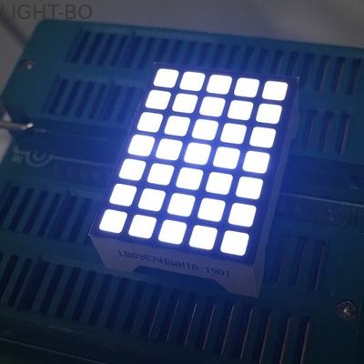 ตาราง 5x7 Dot Matrix จอแสดงผล LED สีขาวขั้วบวกขั้วลบคอลัมน์