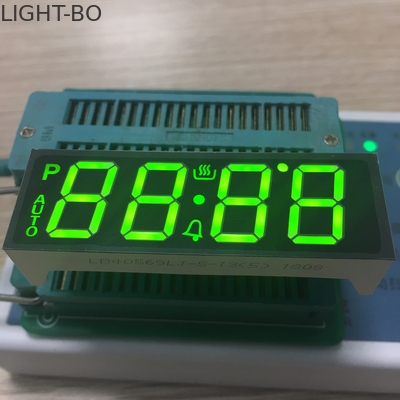 SMT PINS จอแสดงผล LED แบบกำหนดเอง 7 ส่วน 4 หลักสีเขียวสดใสสำหรับตัวควบคุมเตาอบ