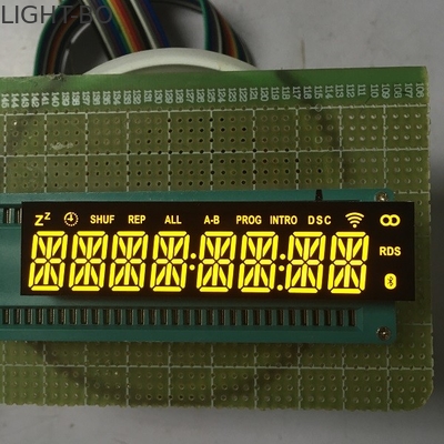 แคโทดทั่วไปจอแสดงผล LED แบบกำหนดเอง Ultra Bright Amber 8 หลัก 14 ส่วนอายุการใช้งานนาน