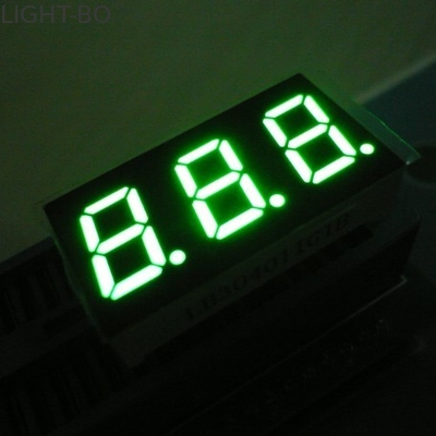 หลักสามหลัก สีเขียวบริสุทธิ์ 7 เซ็กเมนต์ LED Display Common Anode