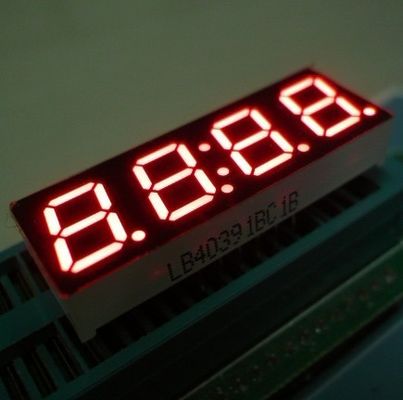 0.8 นิ้ว 4 หลักเจ็ดส่วนนาฬิกา LED แสดงความเข้มการส่องสว่างประสิทธิภาพการทำงานที่มั่นคง