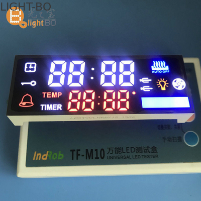 จอแสดงผล LED แบบหลายสีกำหนดเองมุมมองที่กว้างสำหรับแผงควบคุมตัวจับเวลาเตาอบ
