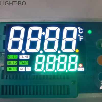ความสูง 18 มม. 7 ส่วนจอแสดงผล LED 80mW Dual Line 4 หลักสำหรับแผงหน้าปัด