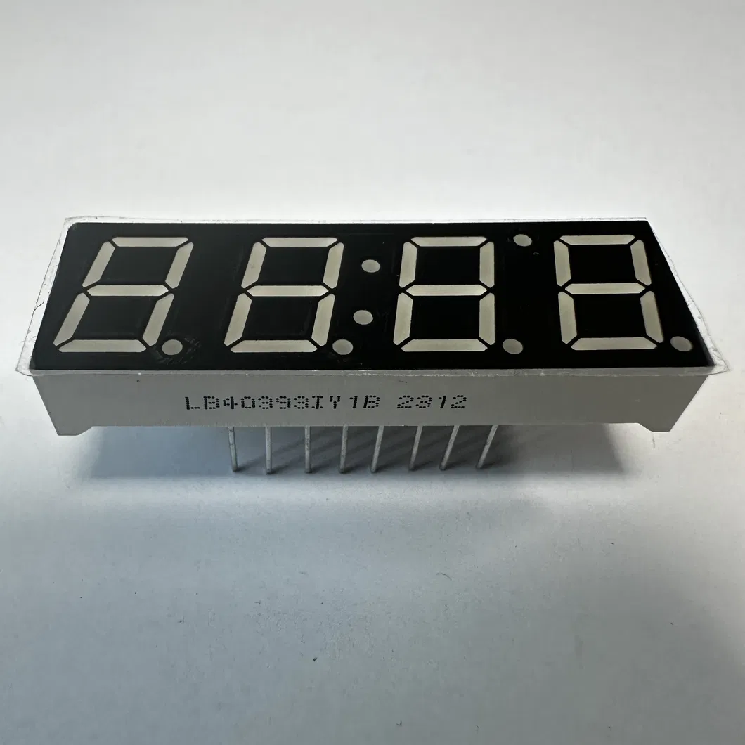 0.39"จอ LED สีเหลือง 7 เซกเมนต์ Anode Common สําหรับตัวชี้วัดความชื้นของอุณหภูมิ 0