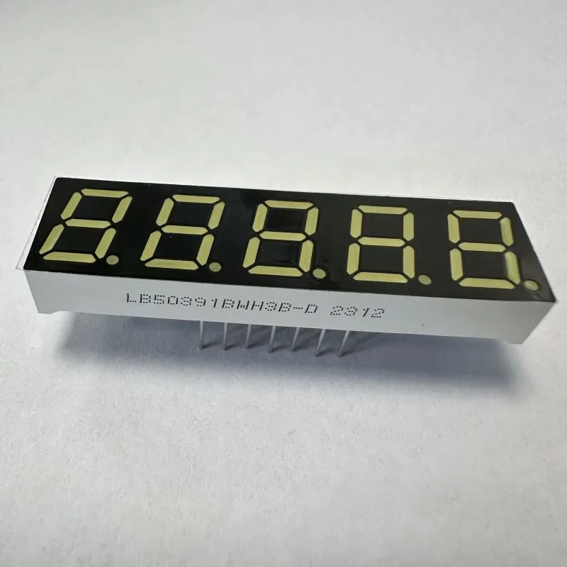 Ultra White 7 Segment LED Display 5 หลัก 0.39 นิ้ว Common Anode สําหรับตัวชี้วัดดิจิตอล 0