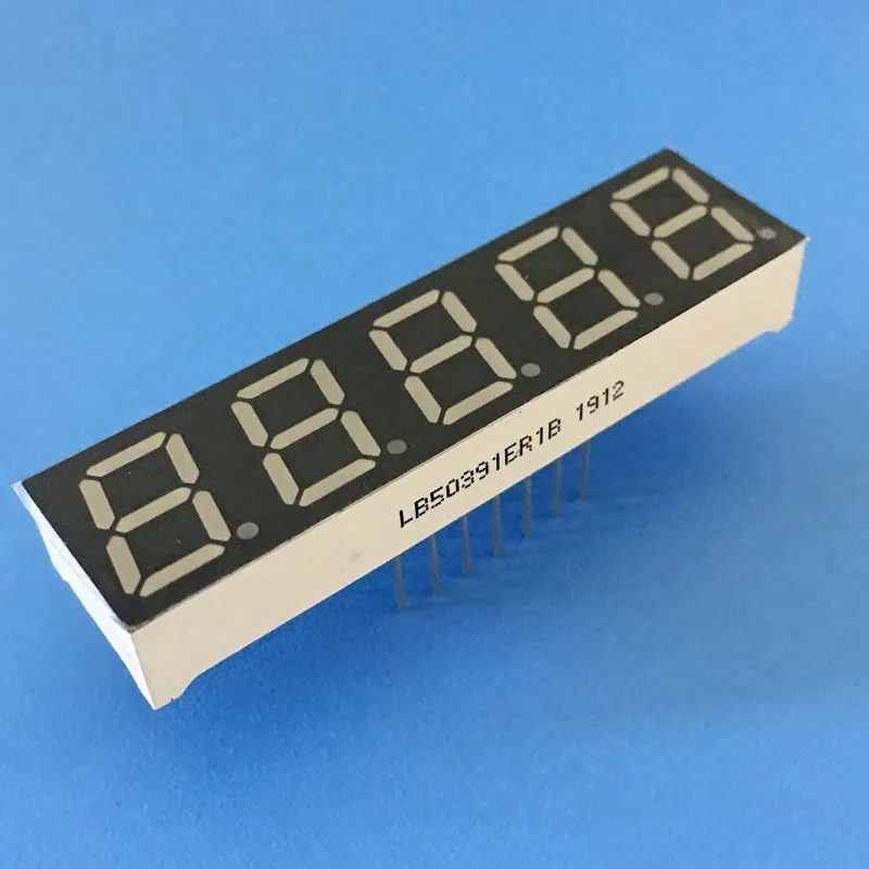 สีแดงสว่างสุด 7 ช่อง LED Display 0.39 นิ้ว 5 หลัก Common Anode สําหรับเครื่องแปลงความถี่ดิจิตอล 0