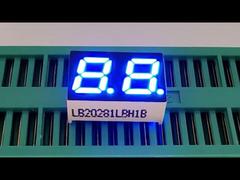 จอแสดงผล LED 7 ส่วน Ultra Bright Blue 2 หลักสำหรับแผงควบคุม