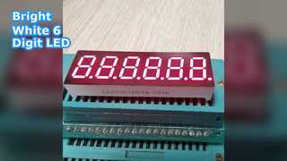 จอแสดงผล LED สีขาว 7 ส่วนขนาด 0.36 นิ้ว 6 หลัก