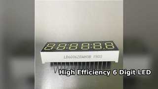 จอแสดงผล LED สีเหลืองอำพัน 6 หลัก 7 ส่วนประสิทธิภาพสูง